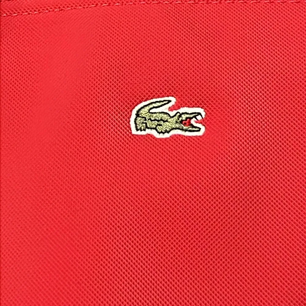 Lacoste New Red Tote Bag Patent Leather Handles Shoulder Bag Travel 20” x 11” - Picture 3 of 3